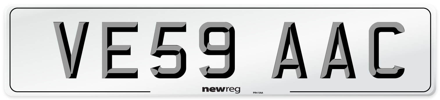 VE59 AAC Number Plate from New Reg